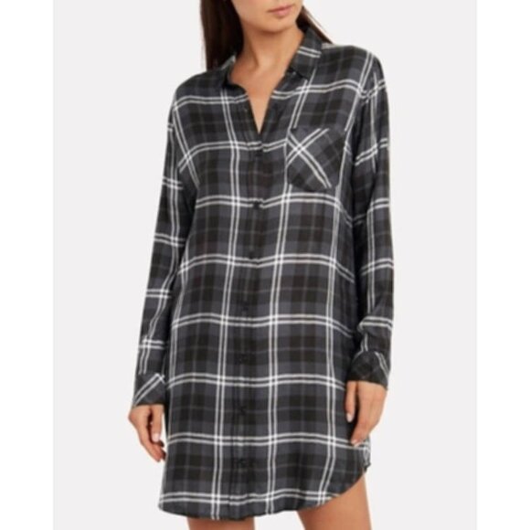 Rails Bianca Shirt Dress in Onyx Slate White - Small - Picture 1 of 11